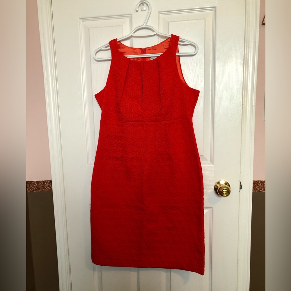 Vintage Karin Stevens Cocktail Dress. Size 8. Red - Orange Colour. Worn once